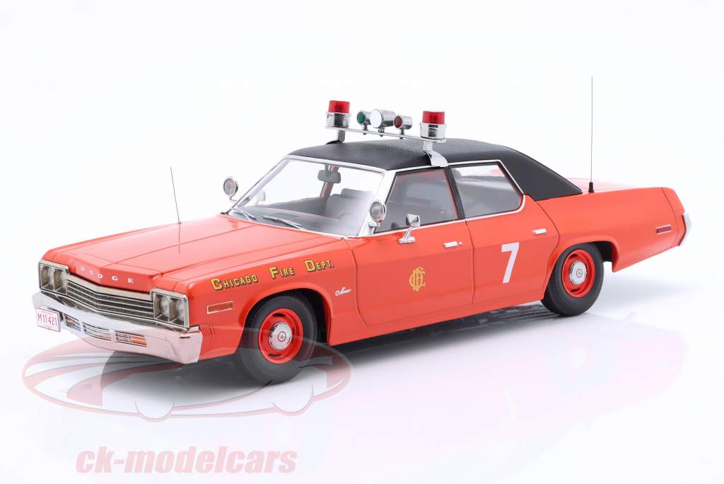 Dodge Monaco Brandvæsen Chicago 1974 rød / sort 1:18 KK-Scale