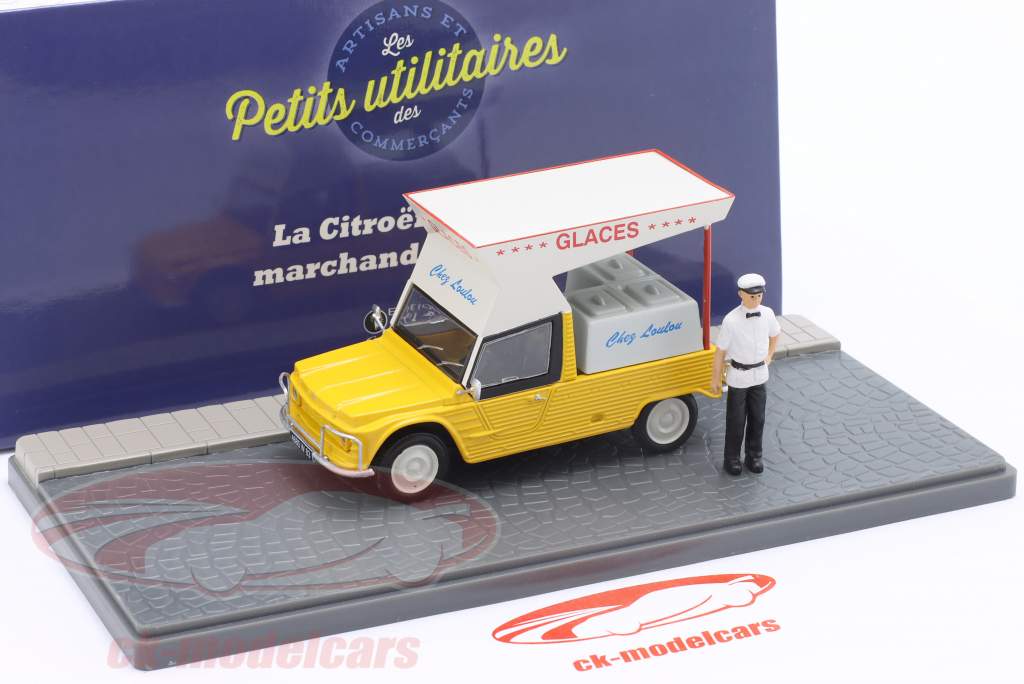 Citroen Mehari アイスクリーム販売車 と 形 黄色 / 白 1:43 Atlas