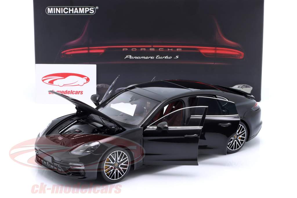 Porsche Panamera Turbo S Baujahr 2020 schwarz metallic 1:18 Minichamps