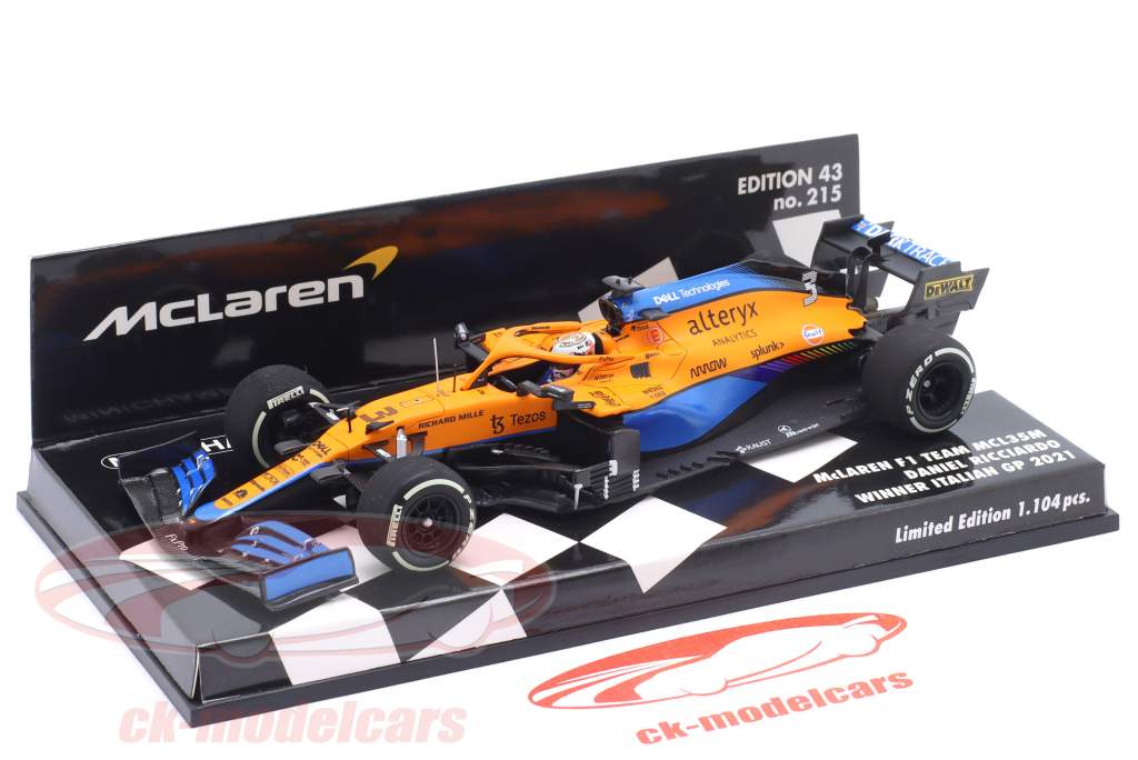 D. Ricciardo McLaren MCL35M #3 ganador Italia GP Fórmula 1 2021 1:43 Minichamps