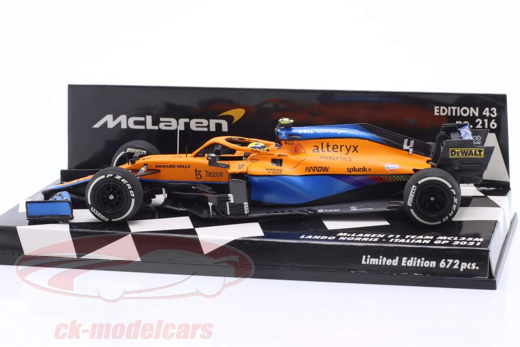Lando Norris McLaren MCL35M #4 2e Italië GP Formule 1 2021 1:43 Minichamps