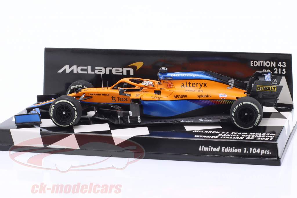 D. Ricciardo McLaren MCL35M #3 优胜者 意大利 GP 公式 1 2021 1:43 Minichamps