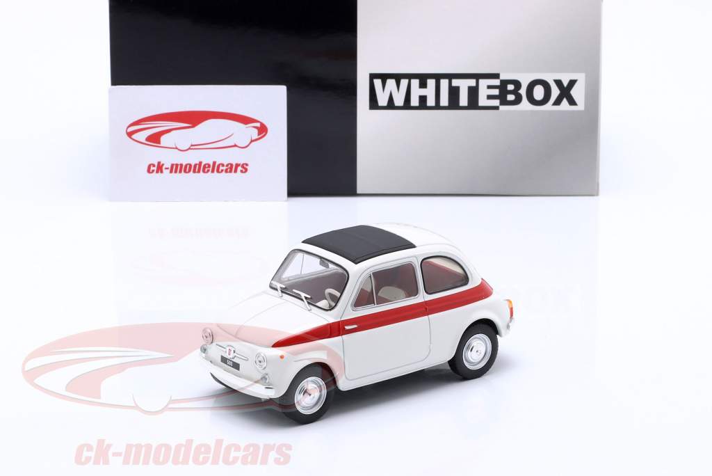 Fiat 500 Год постройки 1960 белый / красный 1:24 WhiteBox
