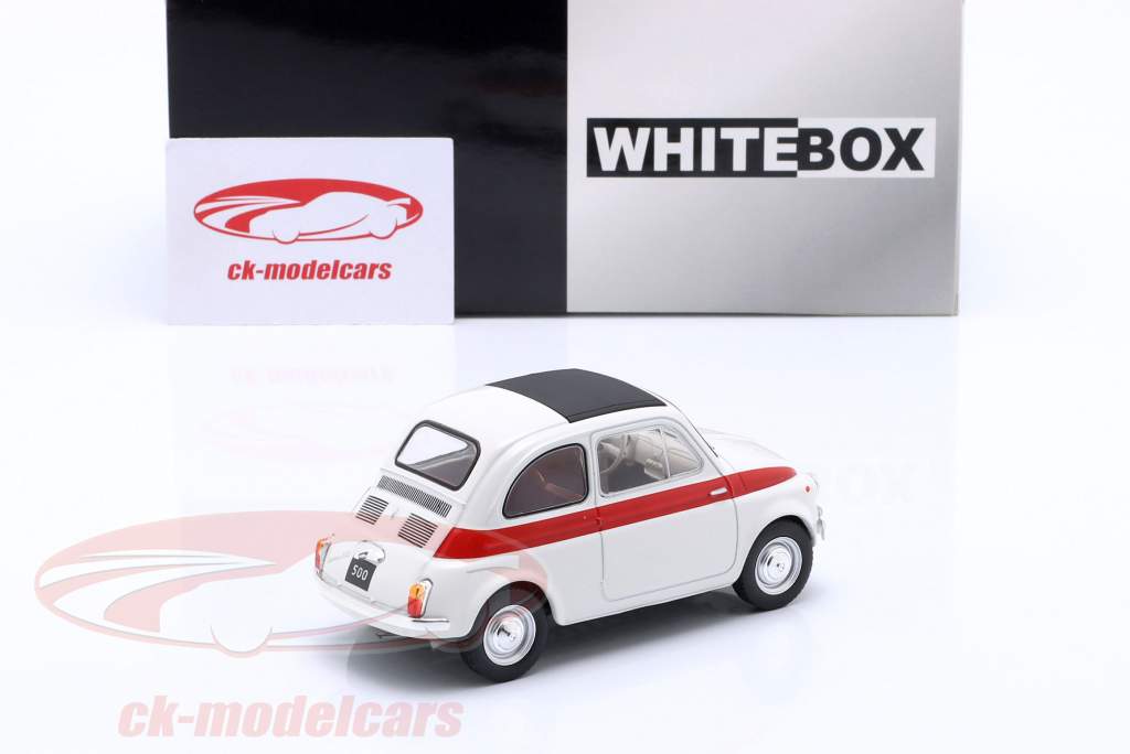Fiat 500 建設年 1960 白 / 赤 1:24 WhiteBox