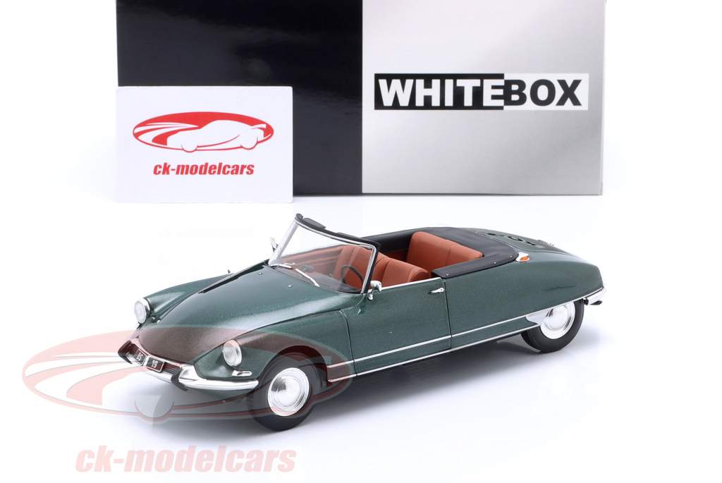 Citroen DS 19 convertible Année de construction 1963 vert foncé métallique 1:24 WhiteBox