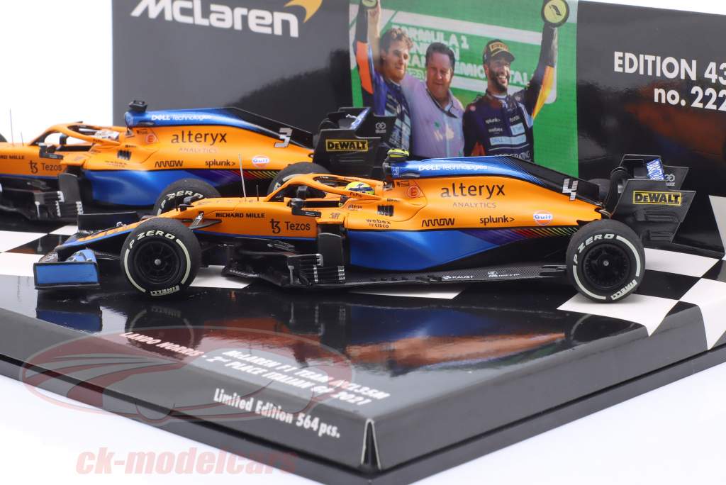 2-Car Set Ricciardo #3 победитель & Norris #4 2-й Италия GP Формула 1 2021 1:43 Minichamps