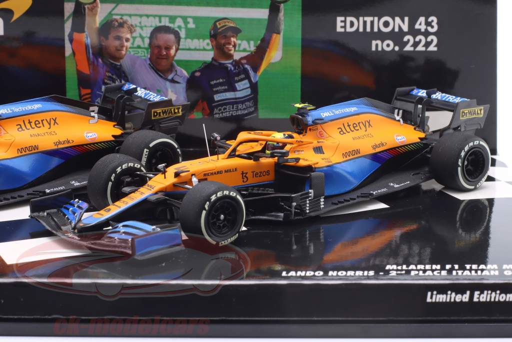 2-Car Set Ricciardo #3 победитель & Norris #4 2-й Италия GP Формула 1 2021 1:43 Minichamps