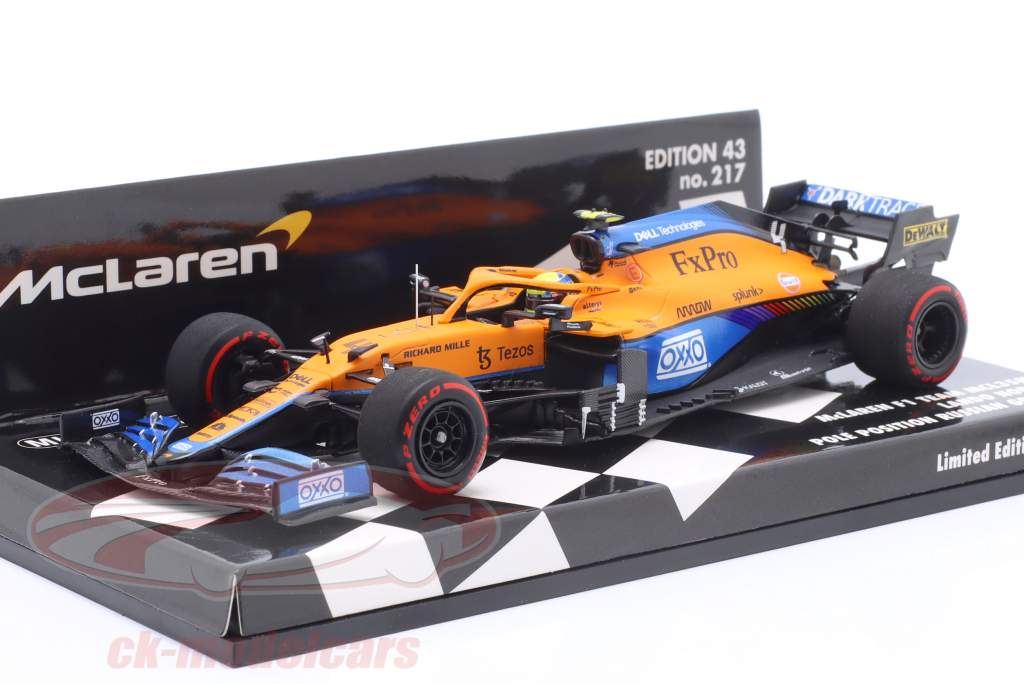Lando Norris McLaren MCL35M #4 Pole Position Russland GP Formel 1 2021 1:43 Minichamps