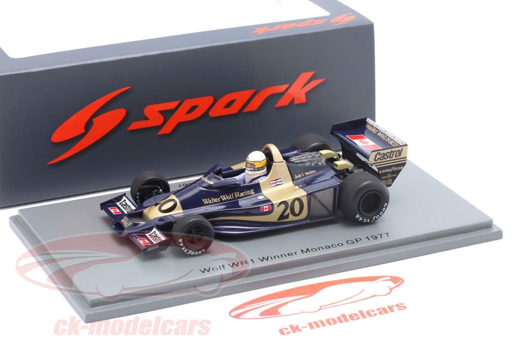 Jody Scheckter Wolf WR1 #20 ganador Mónaco GP Fórmula 1 1977 1:43 Spark