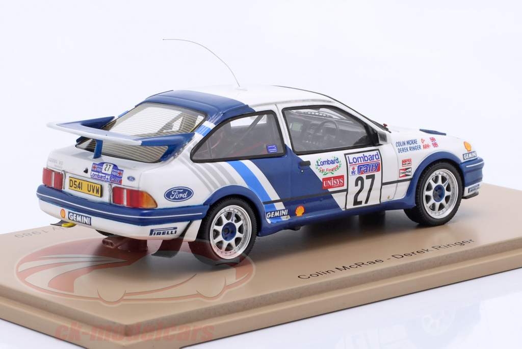 Ford Sierra RS Cosworth #27 RAC rally Lombard 1989 McRae, Ringer 1:43 Spark