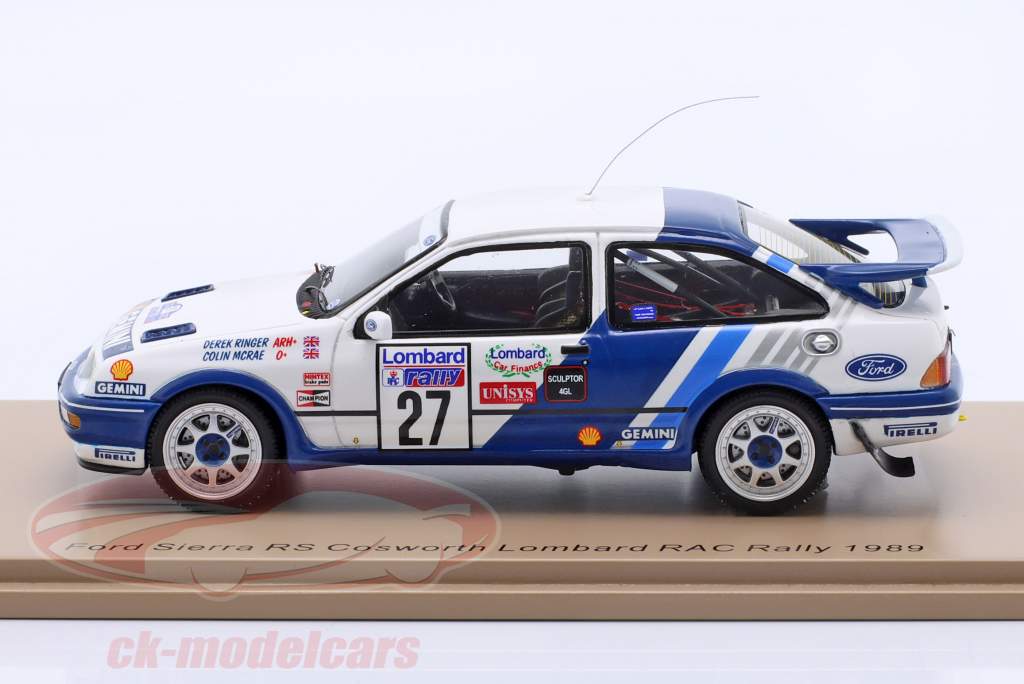 Ford Sierra RS Cosworth #27 RAC rally Lombard 1989 McRae, Ringer 1:43 Spark