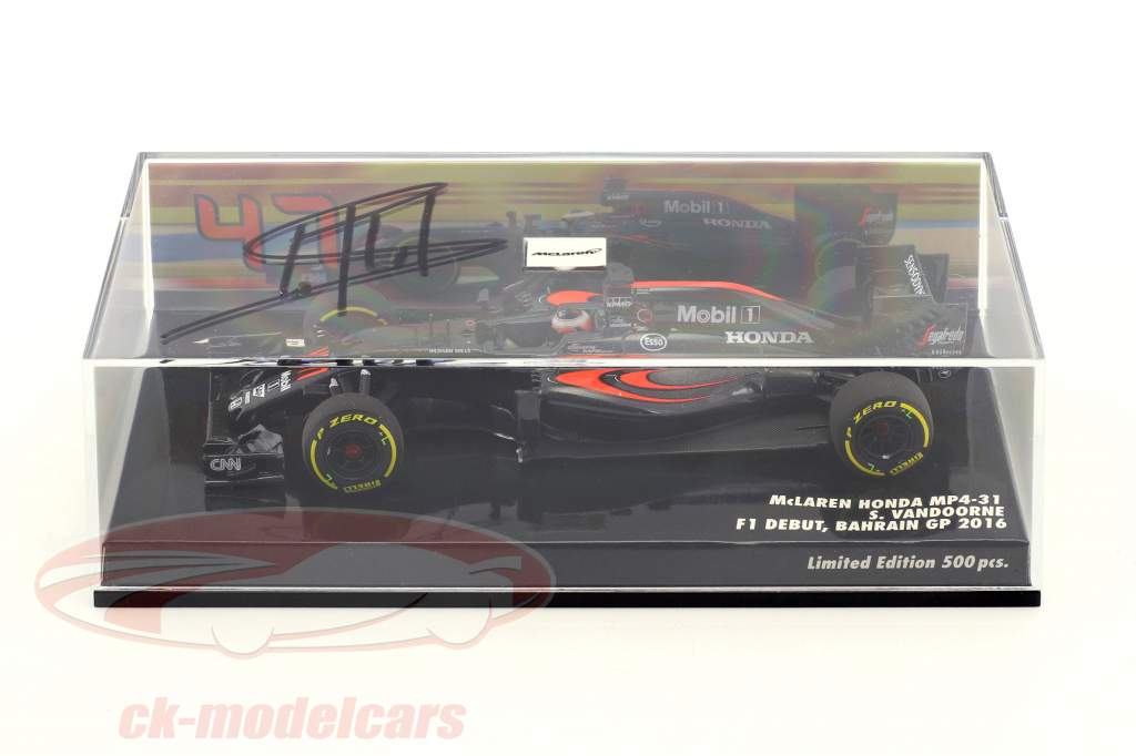 S. Vandoorne McLaren MP4-31 #47 Fórmula 1 Bahréin GP 2016 Signature Edition 1:43 Minichamps