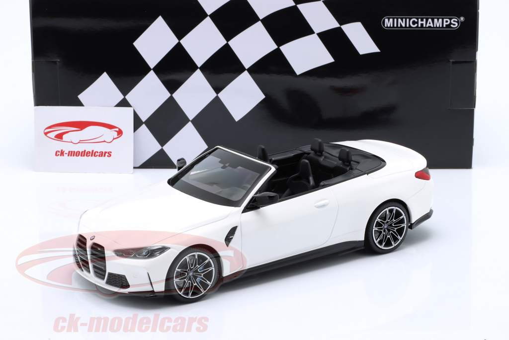 BMW M4 cabriolet (G83) Byggeår 2021 hvid 1:18 Minichamps