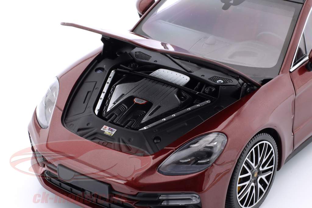 Porsche Panamera Turbo S Anno di costruzione 2020 rosso metallico 1:18 Minichamps