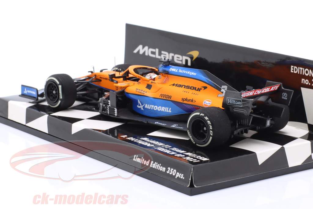 D. Ricciardo McLaren MCL35M #3 6-е место Франция GP Формула 1 2021 1:43 Minichamps