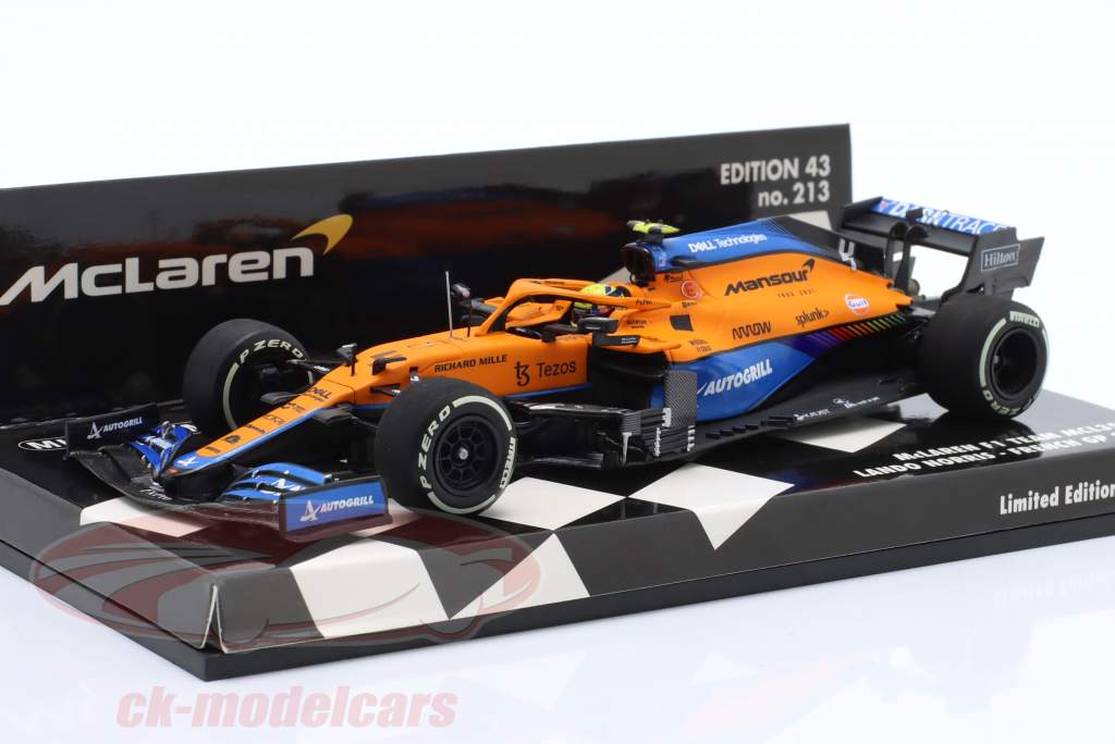 Lando Norris McLaren MCL35M #4 5 ª França GP Fórmula 1 2021 1:43 Minichamps