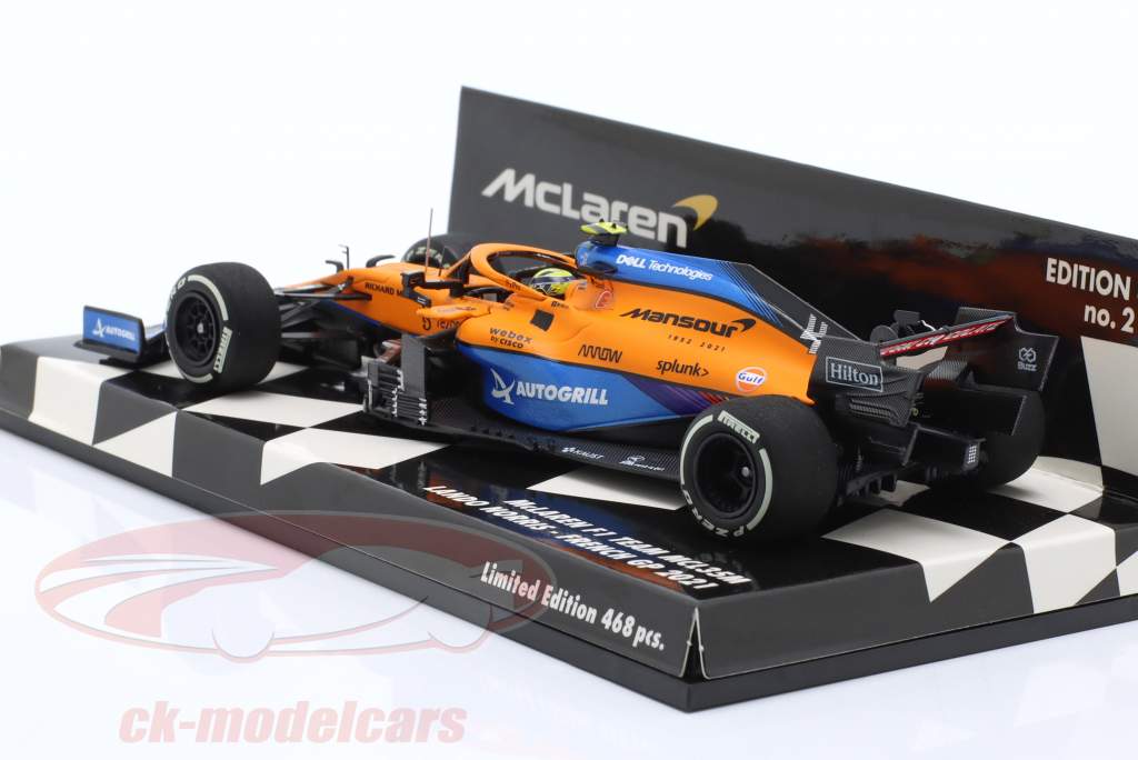 Lando Norris McLaren MCL35M #4 5th France GP Formula 1 2021 1:43 Minichamps