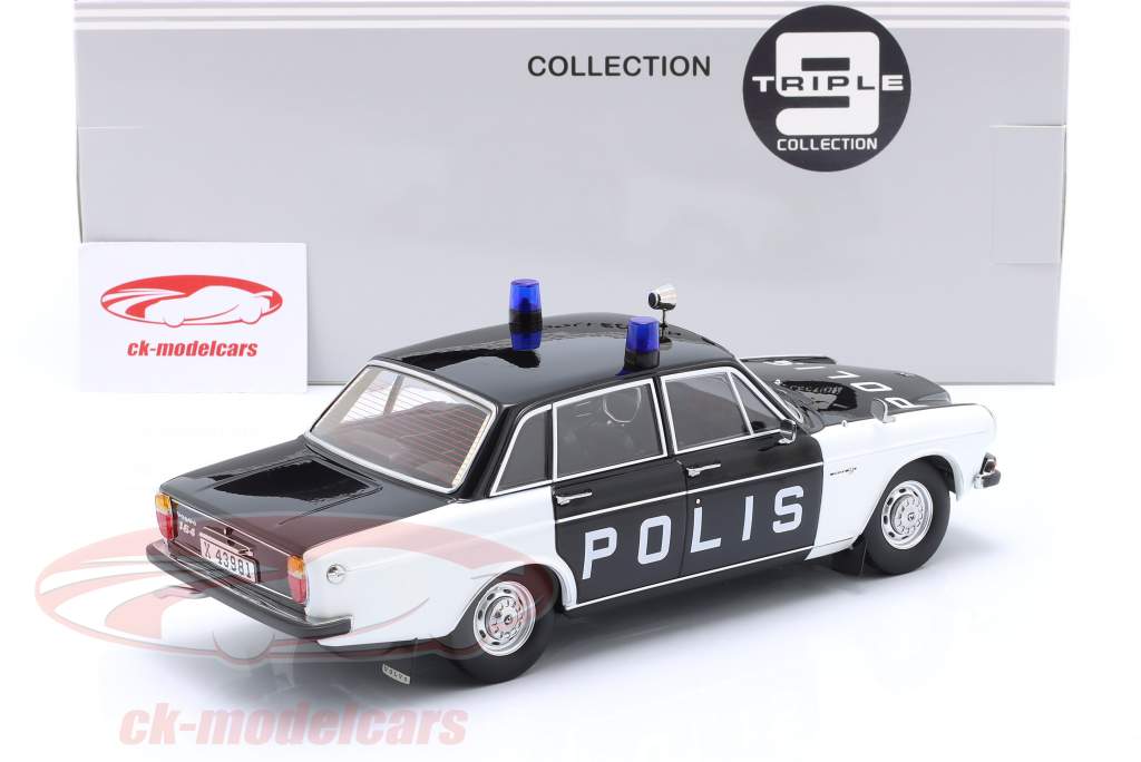 Volvo 164 Polizia Stradale Svezia Anno di costruzione 1970 nero / bianco 1:18 Triple9