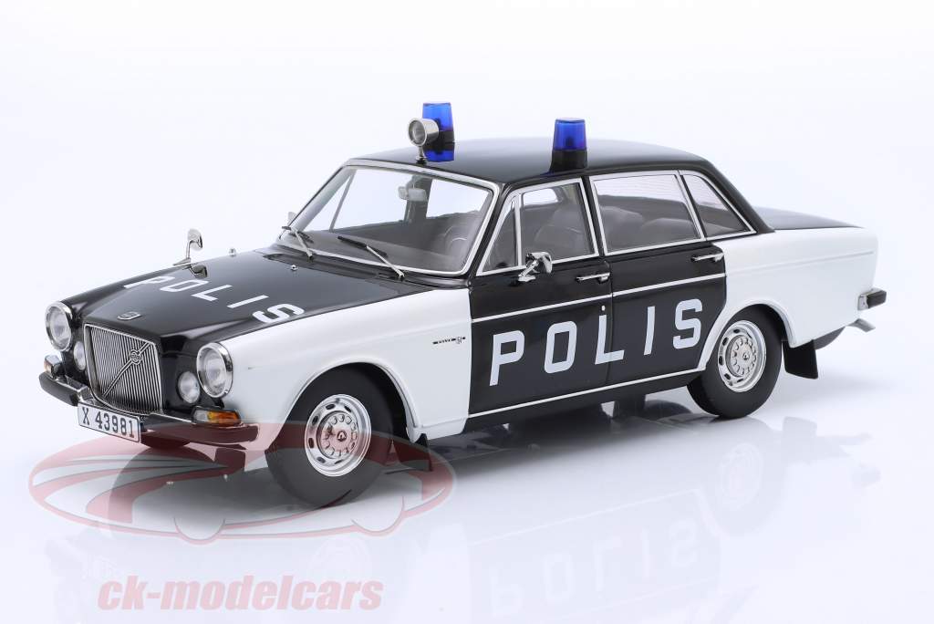 Volvo 164 politi Sverige Byggeår 1970 sort / hvid 1:18 Triple9