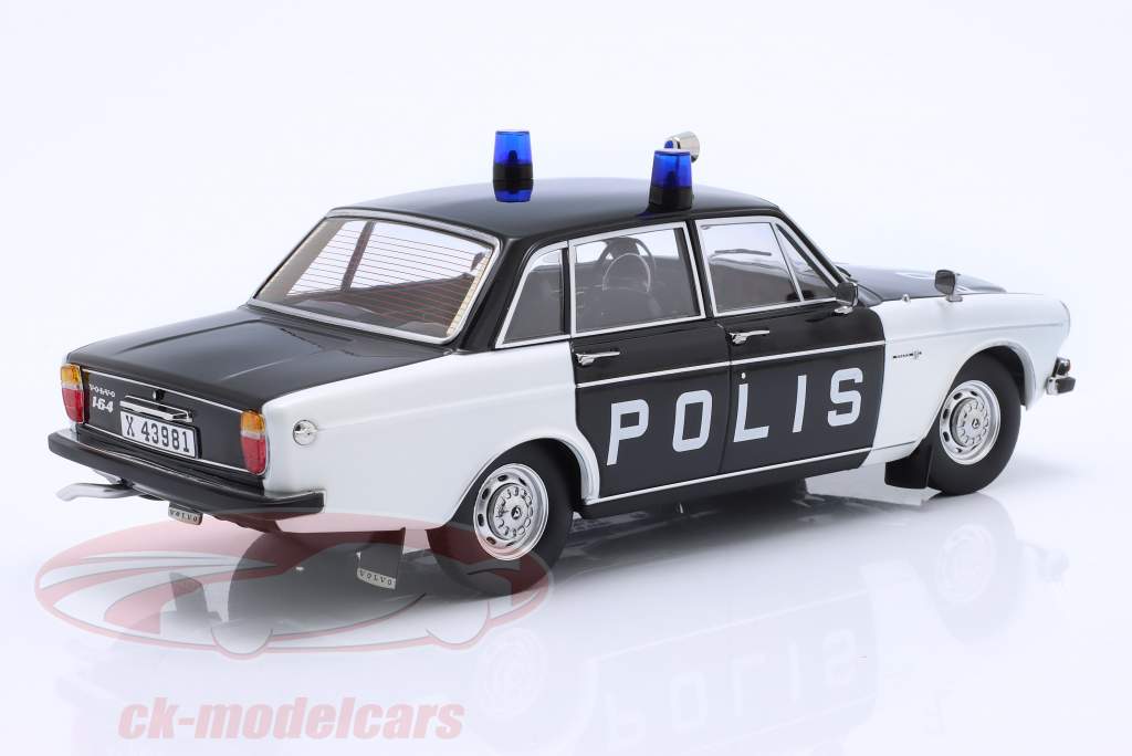 Volvo 164 policía Suecia Año de construcción 1970 negro / blanco 1:18 Triple9