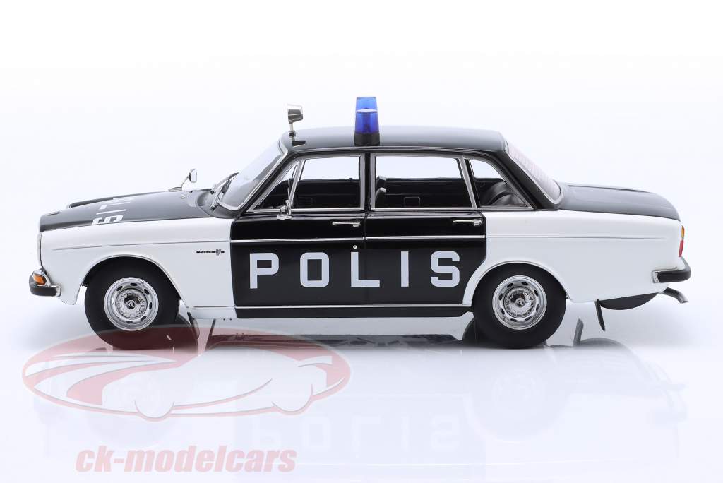 Volvo 164 politi Sverige Byggeår 1970 sort / hvid 1:18 Triple9