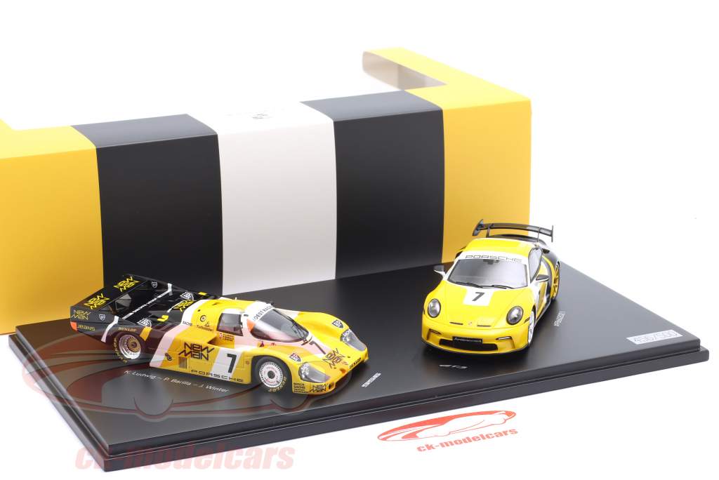 2-Car Set Porsche 911 (992) GT3 & Porsche 956 24h LeMans 1985 1:43 Spark