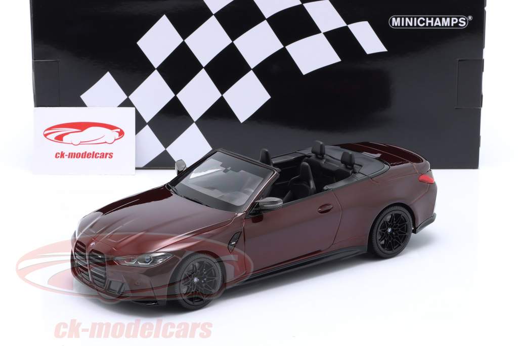 Minichamps 1:18 BMW M4 Cabriolet (G83) Baujahr 2021 dunkelrot  