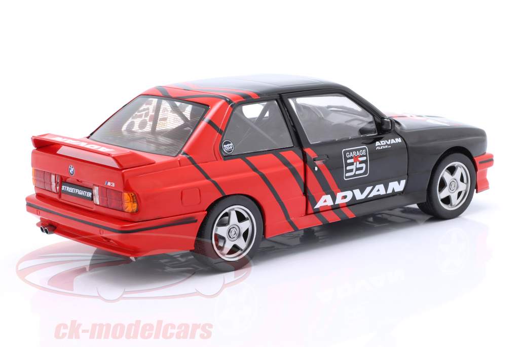 BMW M3 (E30) Advan Drift 1990 черный / красный 1:18 Solido