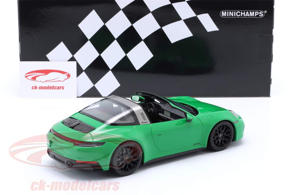Porsche 911 (992) Targa 4 GTS Byggeår 2021 python grøn 1:18 Minichamps