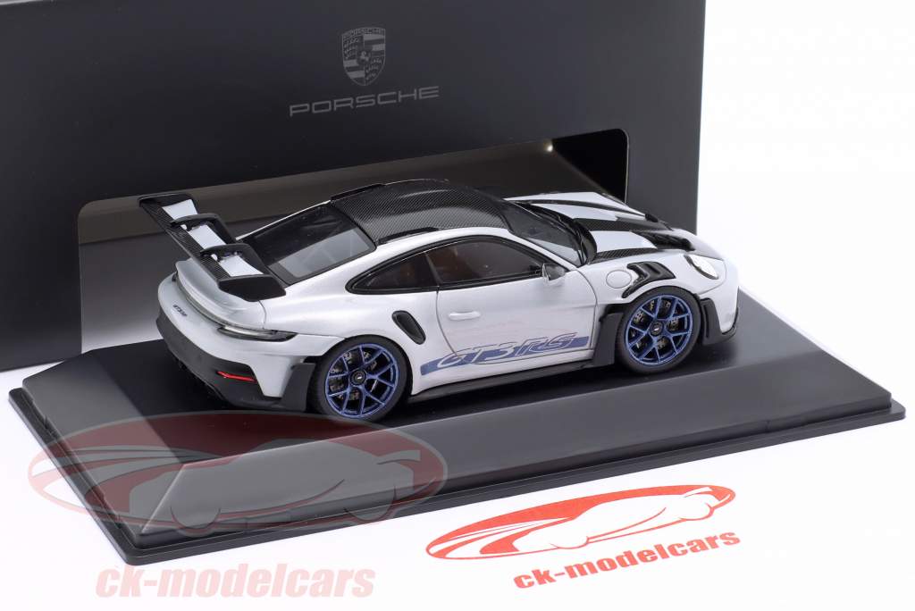 Porsche 911 (992) GT3 RS Weissach-Paket 2022 gris hielo metálico / índigo azul 1:43 Spark