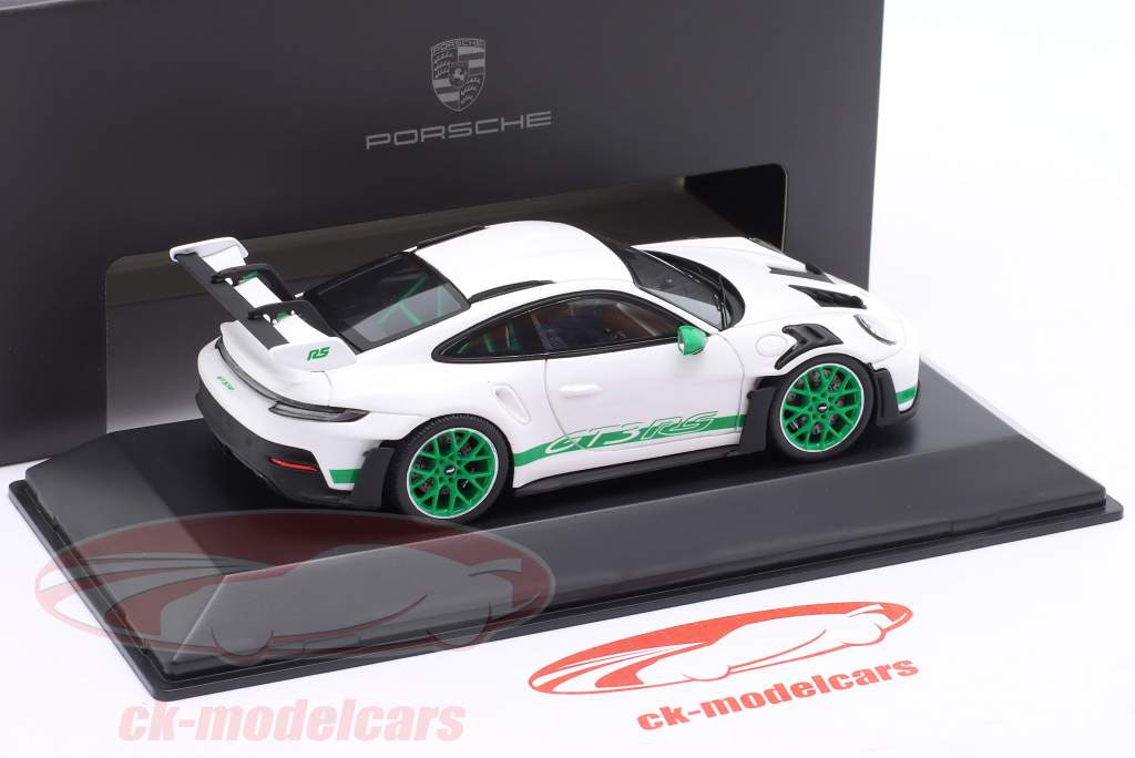 Porsche 911 (992) GT3 RS Byggeår 2022 hvid / grøn 1:43 Spark