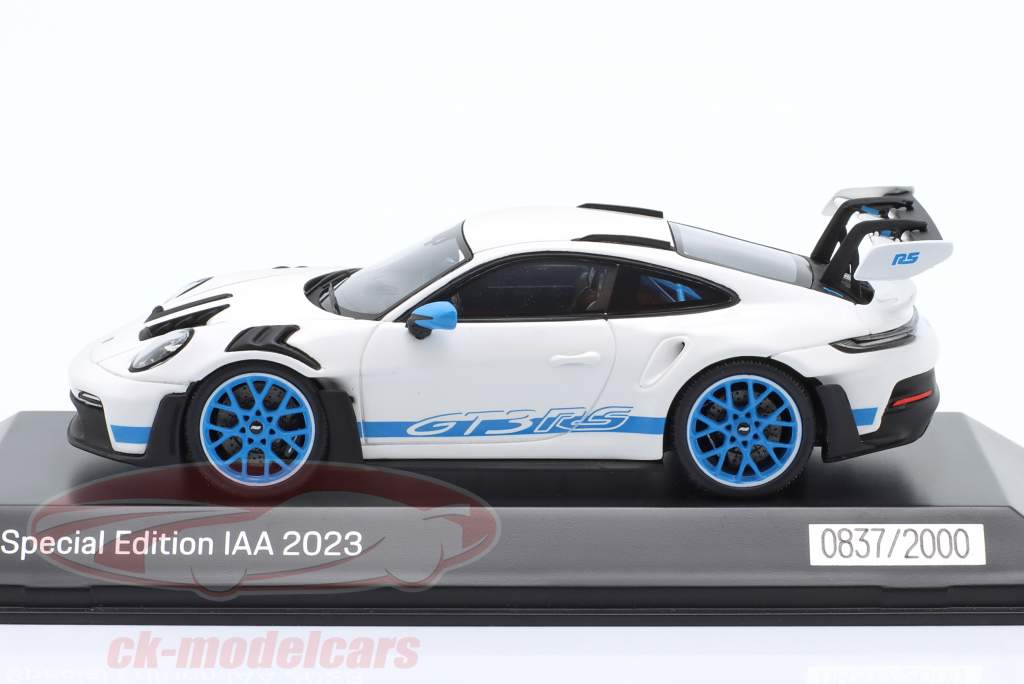Porsche 911 (992) GT3 RS Especial edición IAA 2023 blanco 1:43 Spark