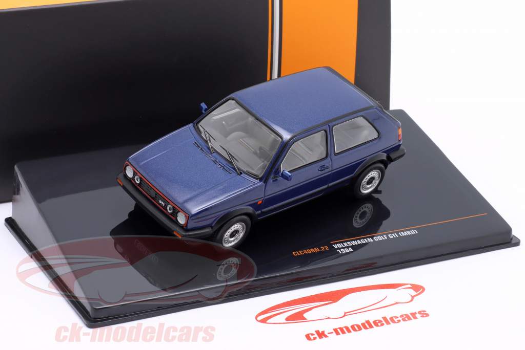 Volkswagen VW Golf 2 GTI Ano de construção 1984 azul metálico 1:43 Ixo