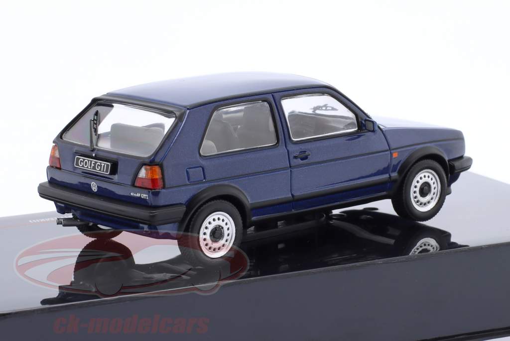 Volkswagen VW Golf 2 GTI Byggeår 1984 blå metallisk 1:43 Ixo