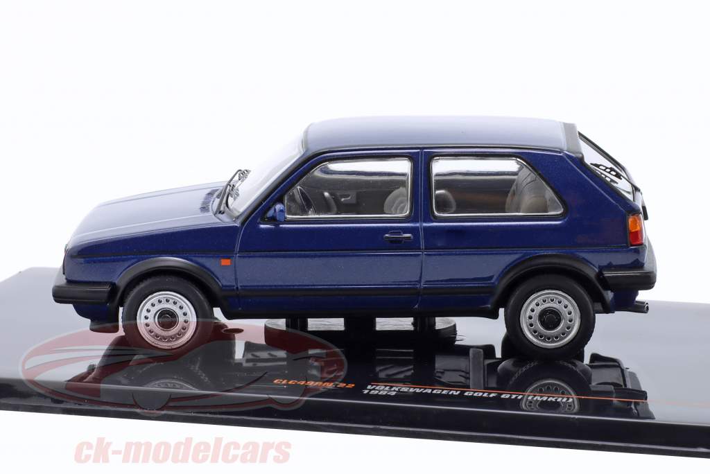 Volkswagen VW Golf 2 GTI Année de construction 1984 bleu métallique 1:43 Ixo