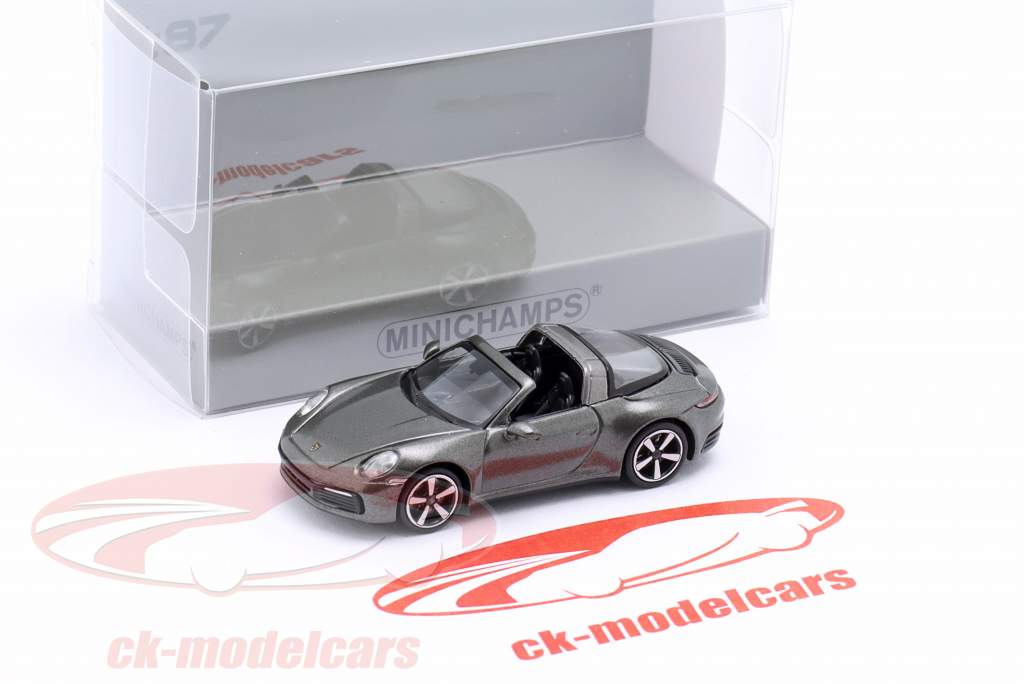 Porsche 911 (992) Targa 4 Año de construcción 2020 verde metálico 1:87 Minichamps