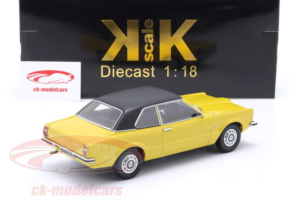 Ford Taunus L Limousine Año de construcción 1971 amarillo / negro 1:18 KK-Scale