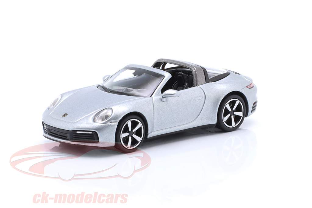 Porsche 911 (992) Targa 4 Byggeår 2020 sølv 1:87 Minichamps