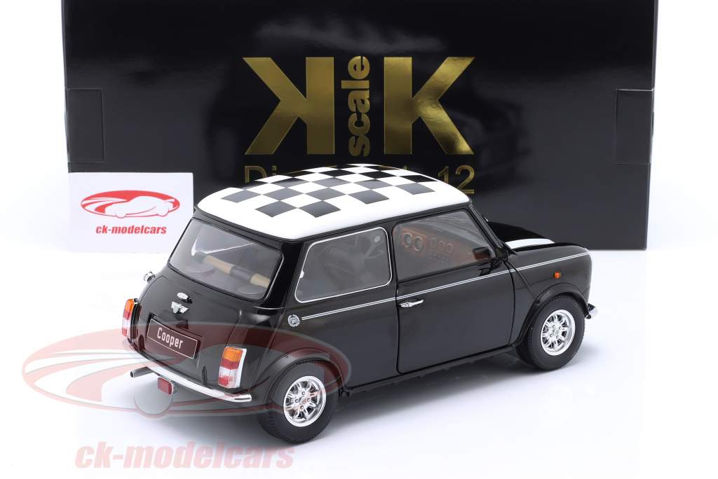 Mini Cooper LHD kariert schwarz / weiß 1:12 KK-Scale