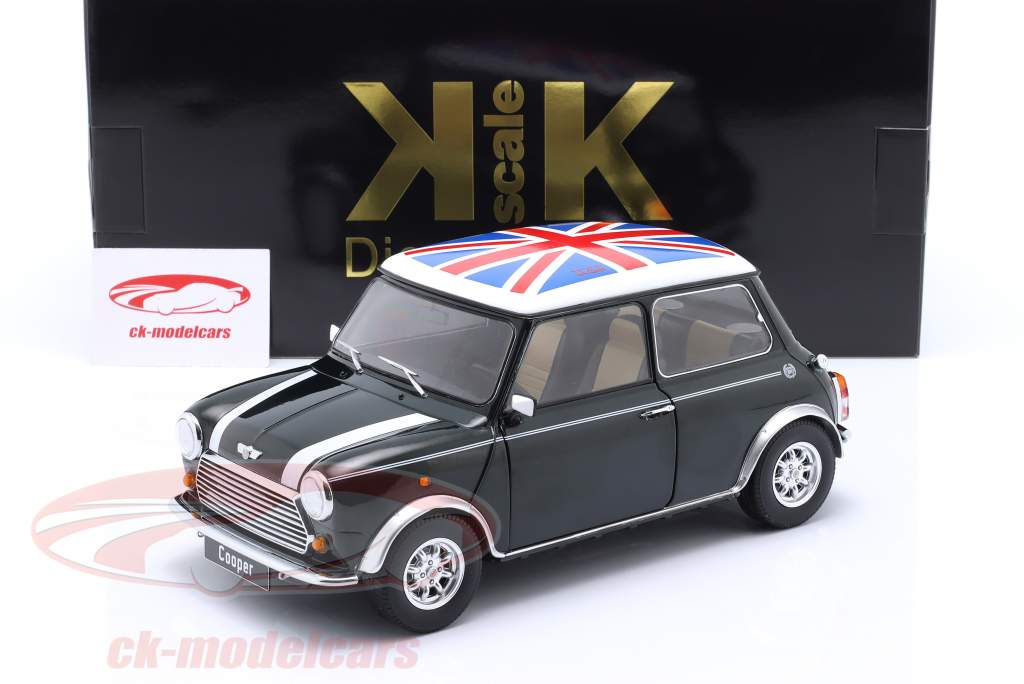 KKScale 112 Mini Cooper Union Jack LHD dunkelgrün metallic / weiß