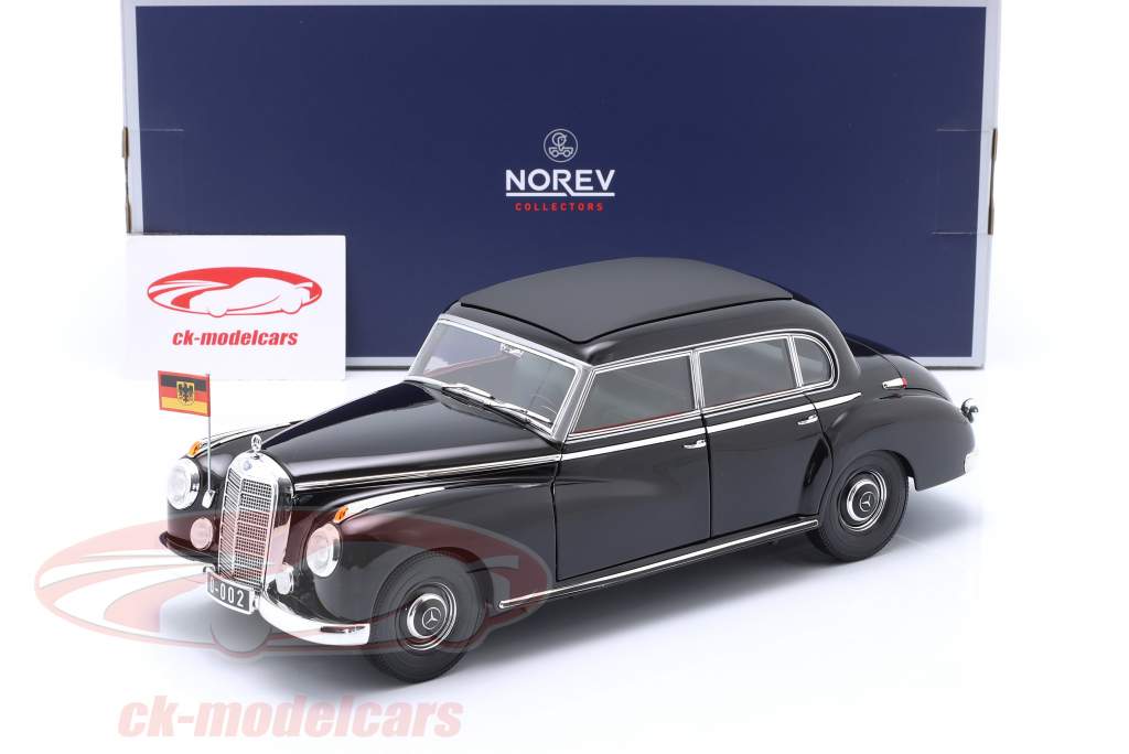 Mercedes-Benz 300 (W186) Konrad Adenauer 1955 preto 1:18 Norev