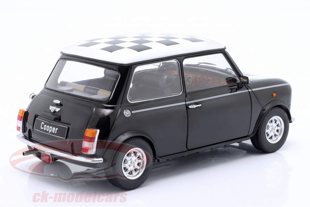 Mini Cooper LHD a cuadros negro / blanco 1:12 KK-Scale