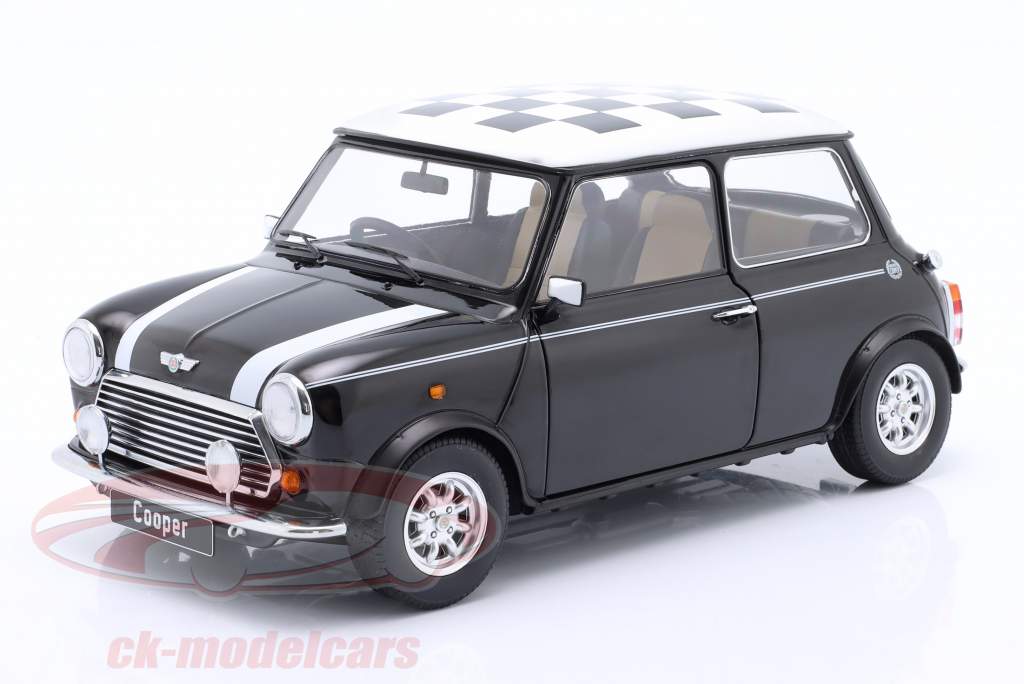 Mini Cooper RHD a cuadros negro / blanco 1:12 KK-Scale