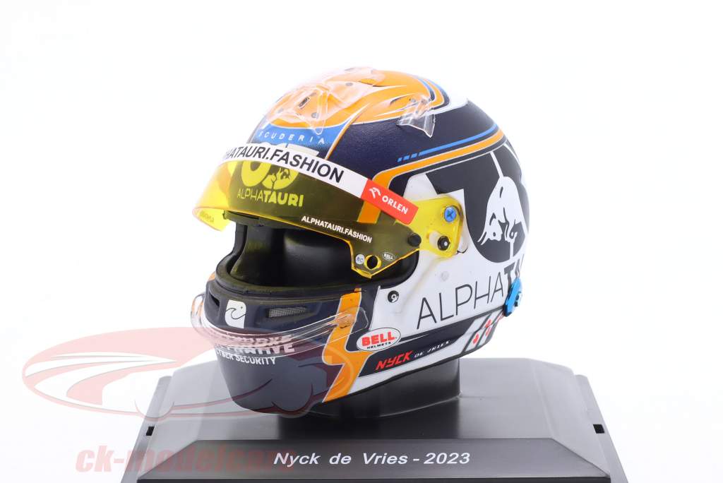 Nyck de Vries #21 Scuderia AlphaTauri fórmula 1 2023 casco 1:5 Spark