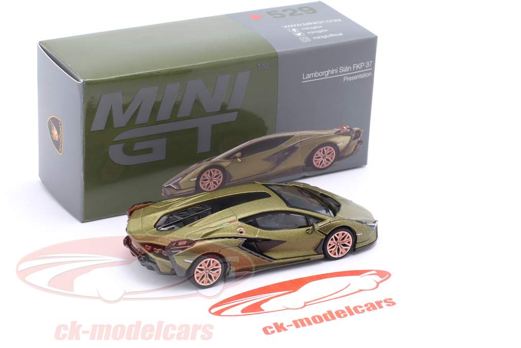 True Scale 1:64 Lamborghini Sian FKP 37 Presentation matt olivgrün 