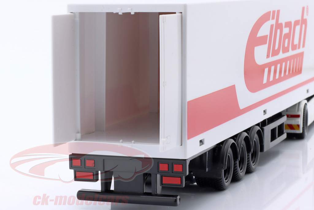 Scania Semi-trailer truck with semi-trailer "Eibach" white / red 1:43 Bburago
