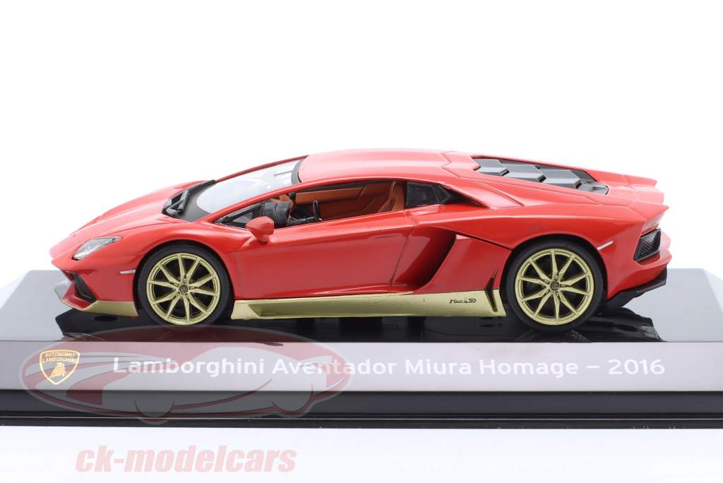 Lamborghini Aventador Miura Homage 建設年 2016 赤 1:43 Altaya