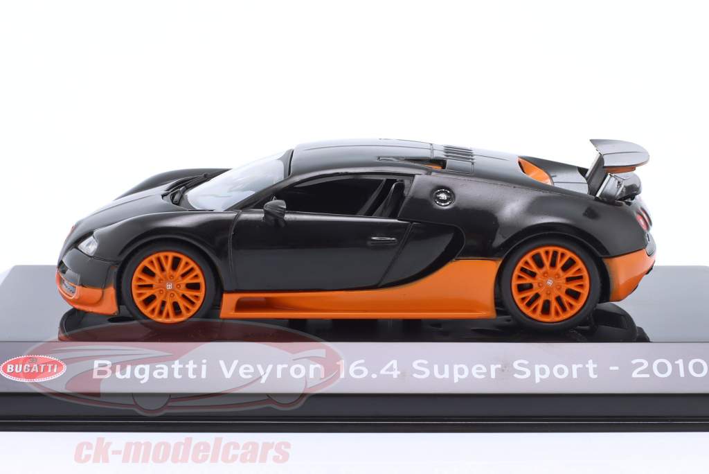 Bugatti Veyron 16.4 Super Sport Byggeår 2010 sort / orange 1:43 Altaya