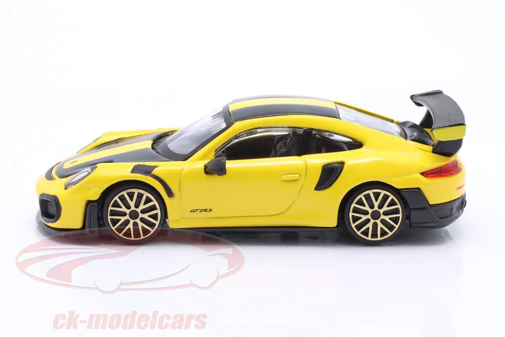 Porsche 911 GT2 RS Byggeår 2018 gul / sort 1:43 Bburago