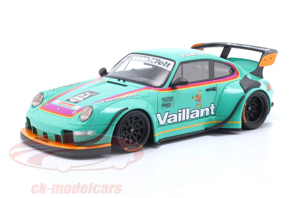 Porsche 911 (993) RWB Rauh-Welt Body-Kit Vaillant 2022 grøn 1:18 GT-Spirit